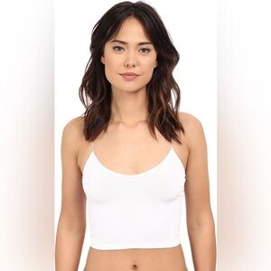 Free People Intimately Seamless Skinny Strap Crop Cami Size Medium Large White